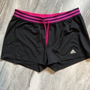 Hot Pink & Black Adidas athletic shorts size Large drawstring stretchy